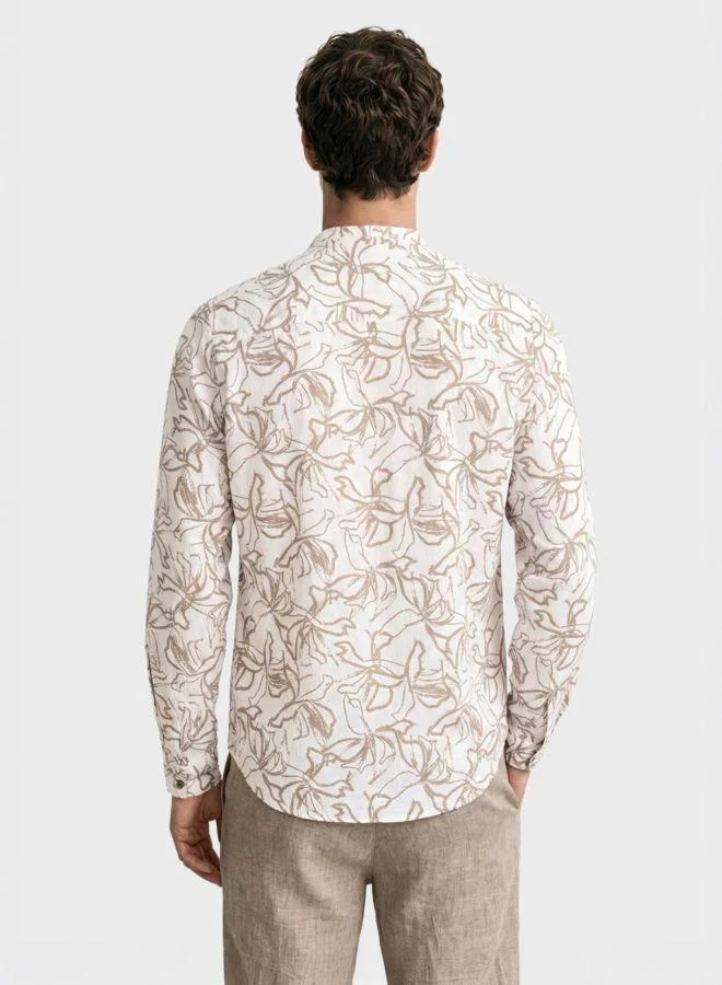 The Indian Garage Co Men Regular Fit Printed Round Neck Full Sleeves Shirt